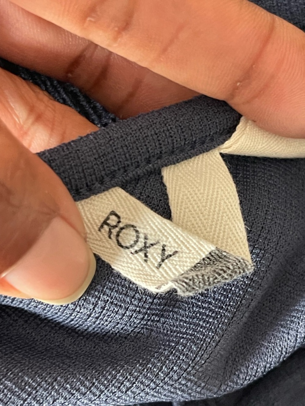 Roxy Navy Ribbed Scoop Crop Tank Top Sz M - Picture 6 of 8